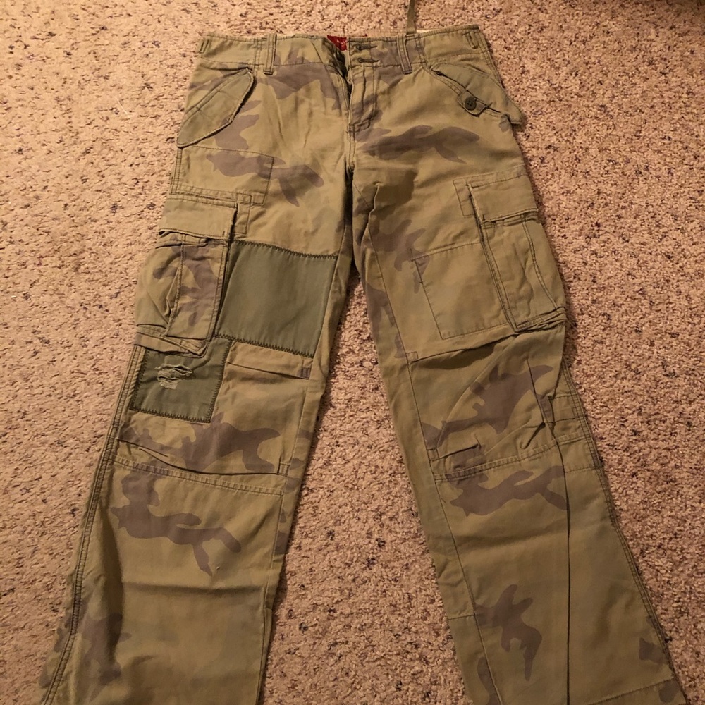 Hollister camp patchwork cargo pants